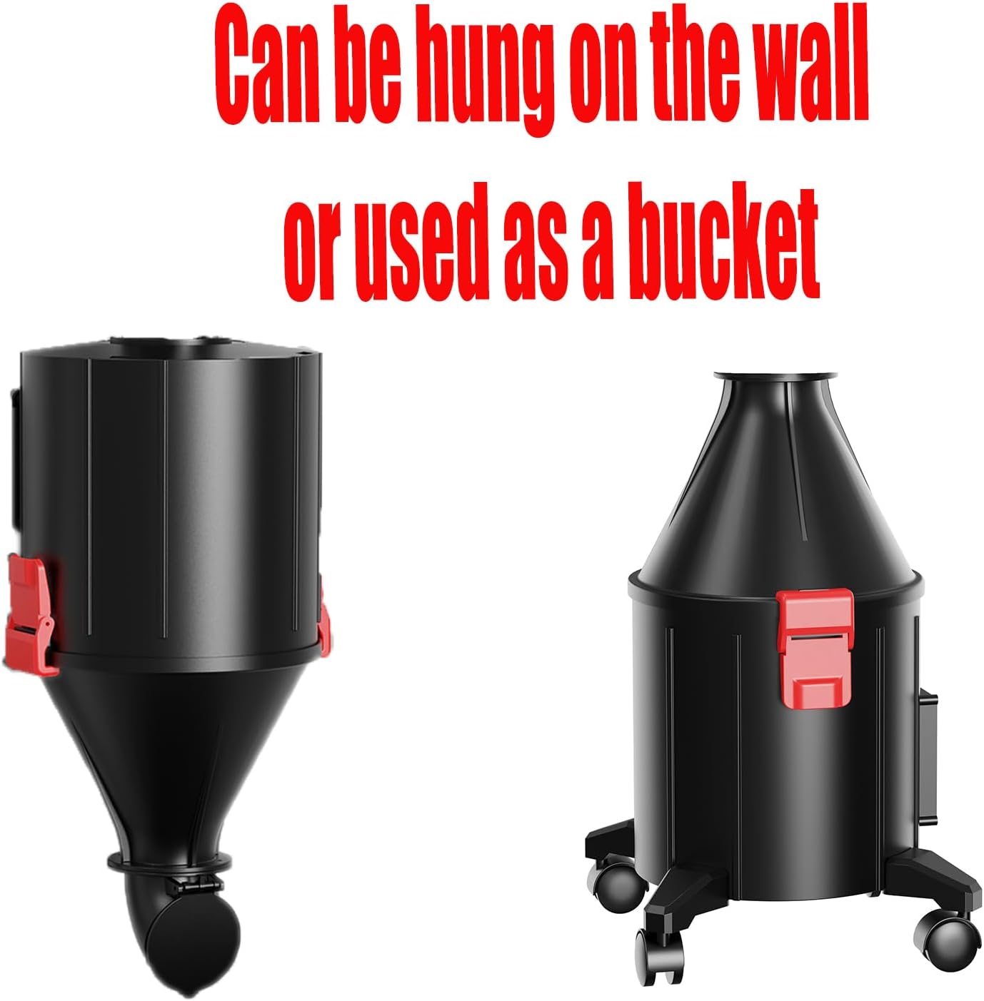 2 in 1 Dust Cyclone Collector Separation Vacuum Cleaner Wall Mounted Wheeled Modes Dust Collector Woodworking Tools Contractor Polish Pollen Ash etc Focusing Small Dust (Whole Rocket Set)