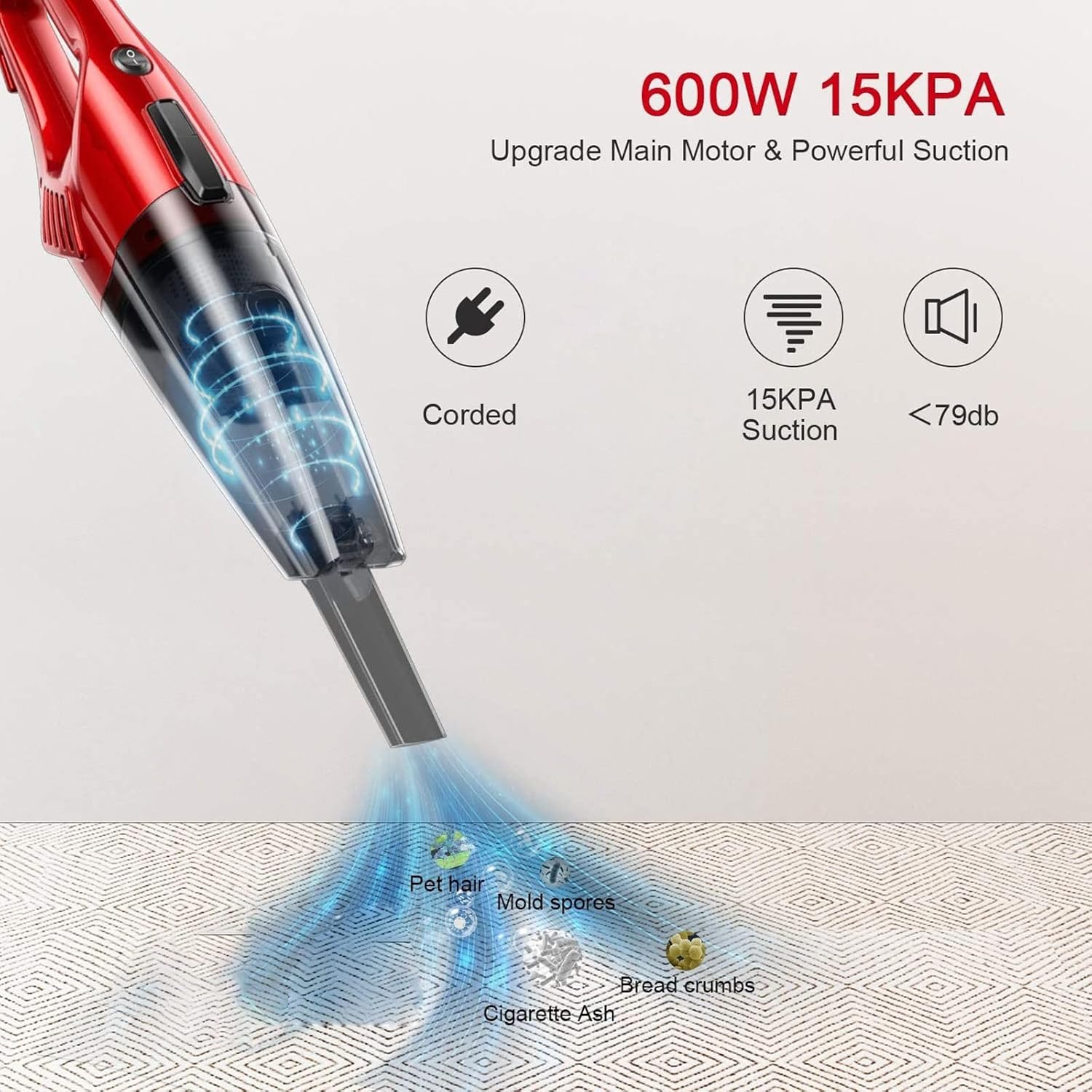 Vacuum Cleaners Household Vacuum Cleaner Power Suction Car Vacuum Cleaner Vertical Clean Vacuum Cleaner Handheld Sweeper Mopping Machine (Size : US) (One Color US)