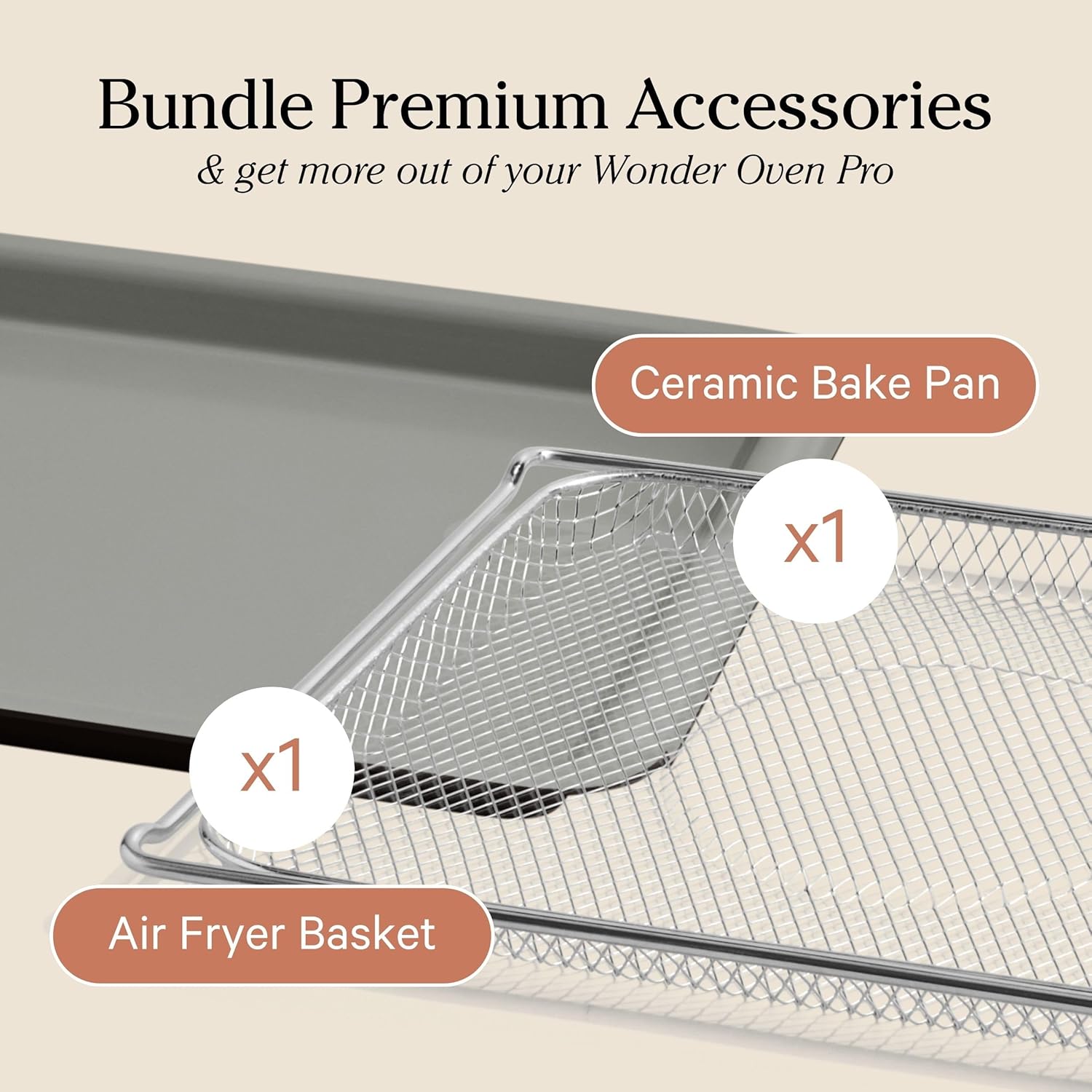 Our Place Wonder Oven & Essentials Kit | 6-in-1 Air Fryer Toaster Oven with Steam Infusion | Countertop Convection Oven Combo with Extra Bake Pan & Air Fryer Basket | Non-toxic, PFAS-Free Duo | Char