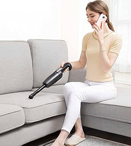 Cordless Handheld Vacuum, Mini Portable Car Cleaner, Rechargeable Strong Powerful Suction Low Noise, Vacuum Cleaner for Home Office Car Pet Hair, 2200mAh (Color : Black)