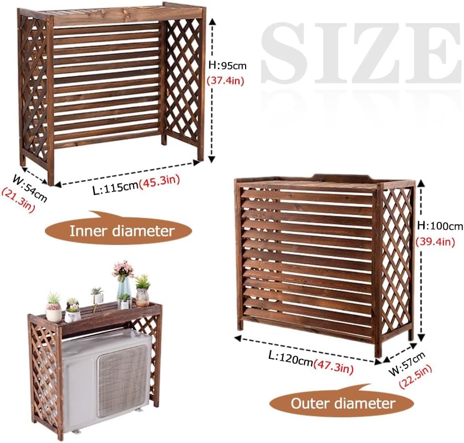 Air Conditioner And Heat Pump Cover Hide Air Conditioner Cover For Outdoor Outside Unit Privacy Air Conditioner Fence Screen Weatherproof (Size : L120 X W57 X H100cm)