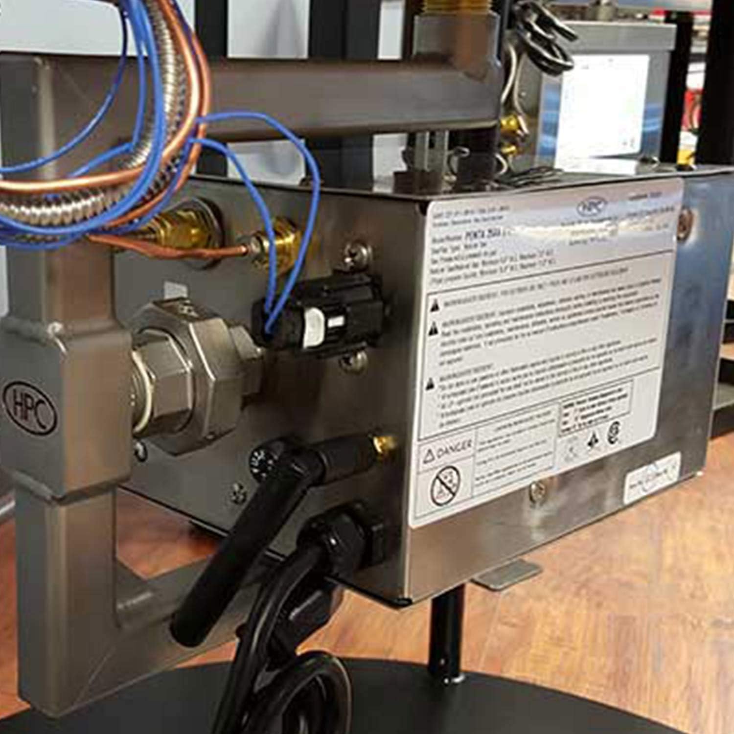 HPC Fire Hi/Lo Electronic Ignition Fire Pit Kit (PENTA30EI-HI-LO-LP-120VAC), Propane Gas, 30-Inch Flat Pan