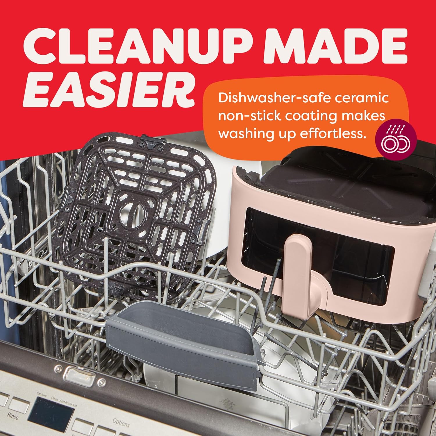 Instant Pot 4Qt VORTEX 6-in-1 Mini Air Fryer, Custom Program Options, Air Fry, Broil, Roast, Dehydrate, Bake, Reheat, Rosewater, 4 Quarts