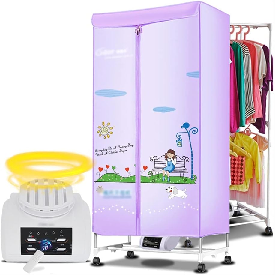 Clothes Rail Rack 2-Tier Drying Rack, Portable Clothes Dryer with Remote Control and Timer, by Appointment, for Apartments, RV,Laundry