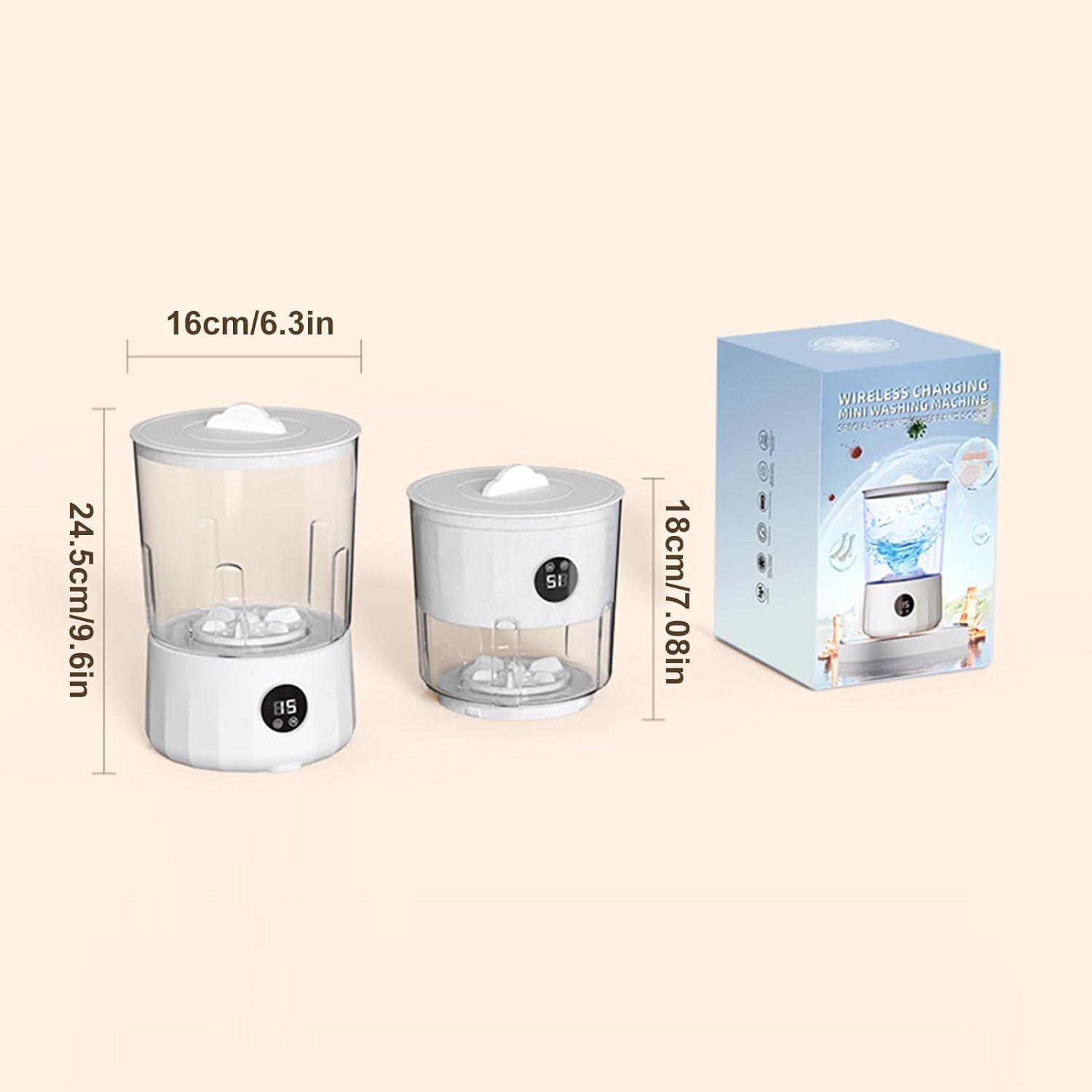 Portable Washer Machine, Underwear Washer, Laundry Machine, Compact Washing Machines, 3 Modes Lightweight Cleaning Supplies With 2 Buckets For Home Apartment Dorm Camping Vacation RV Bras Panties