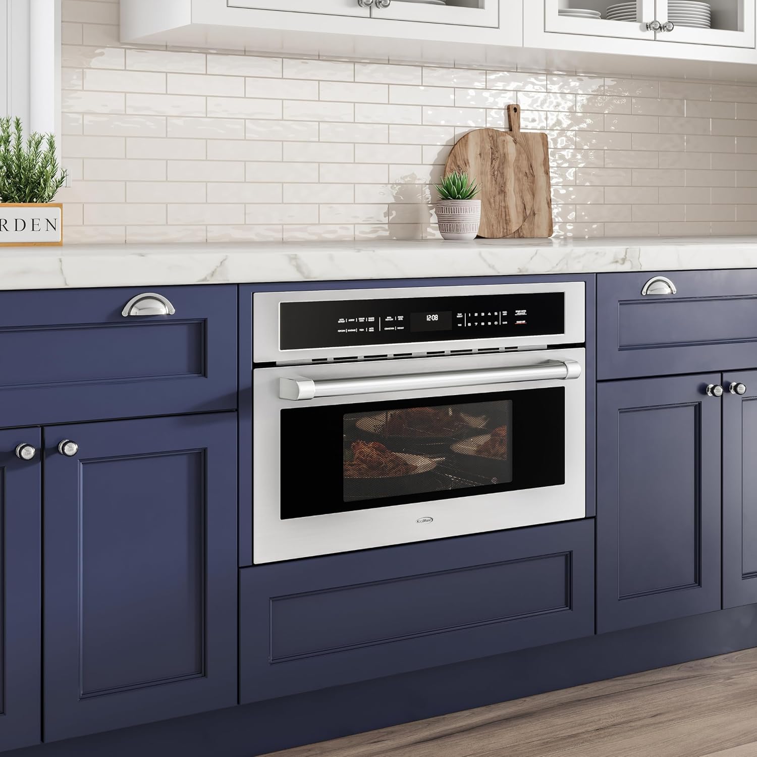 KoolMore 30 in. Built-in Microwave with Convection Oven and Air Fryer, 1000W Power with 10 Levels, UL Listed and 1.6 cu. ft. Capacity in Stainless-Steel (KM-CWO30-SS)