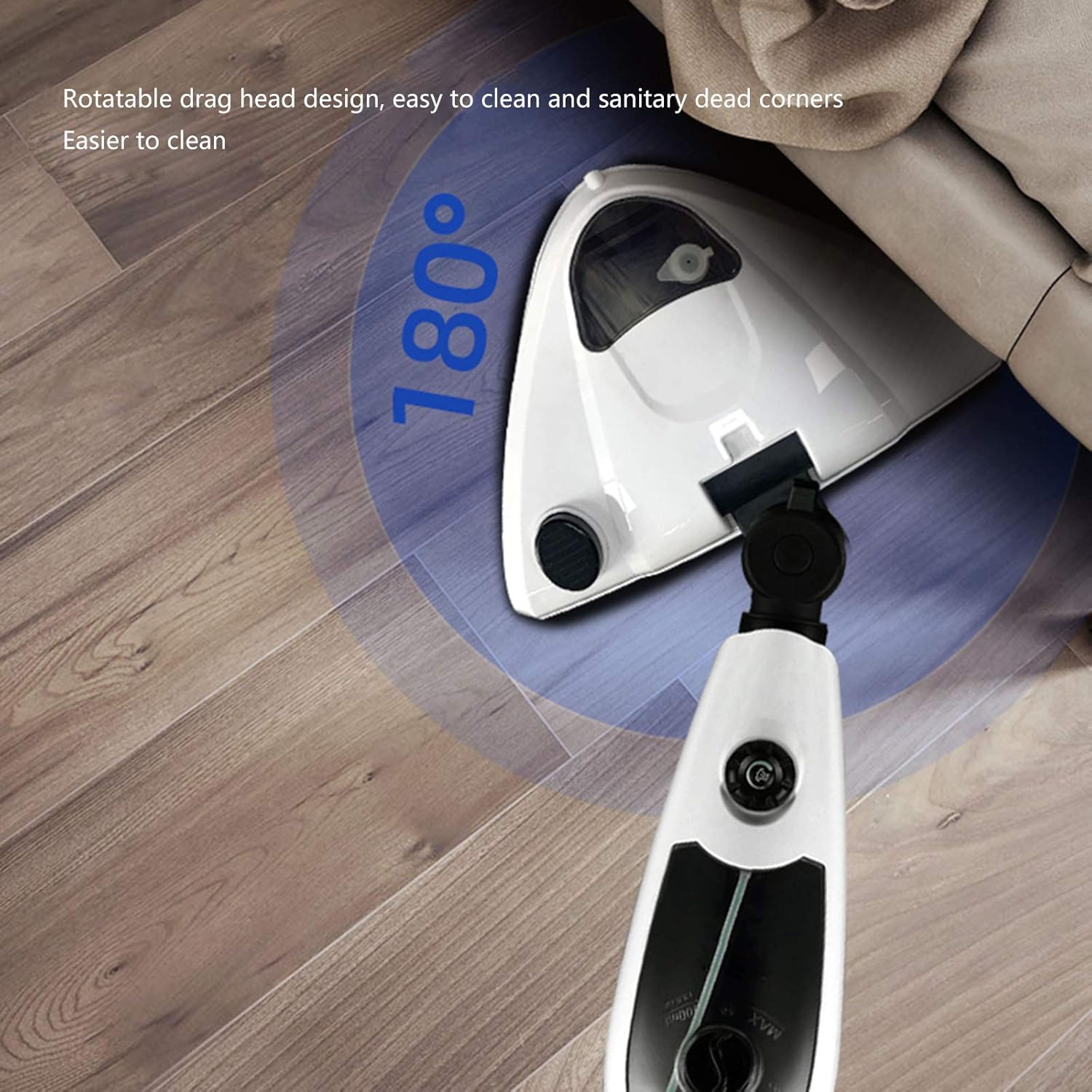 Household Steam Mop Rechargeable Floor Cleaner Scrubber Vertical Multi-Purpose All-in-One Carpet Floor for Living Room Bedroom Dining Room Carpet White