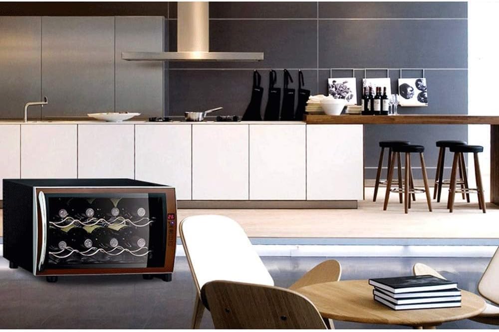 Thermoelectric Wine Cooler -8 Bottle Electric Countertop Wine Cooler Refrigerator Beverage Chiller Cellar Fridge Digital Touchscreen Display Panel