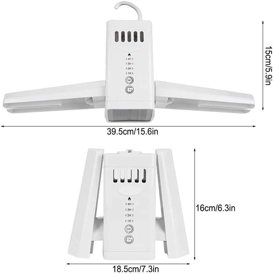 Electric Portable Folding Clothes Drying Rack, White, Model: Makej-963, Plastic, Ideal for Travel & Home Laundry