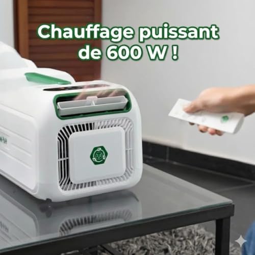 HEXAPRO+ Portable Air Conditioner, 4800 BTU, R290 Refrigerant, Turbo Cooling, Dehumidifier & Fan Mode, for Rooms up to 15m², Energy Efficient, Quiet Operation, Easy Setup