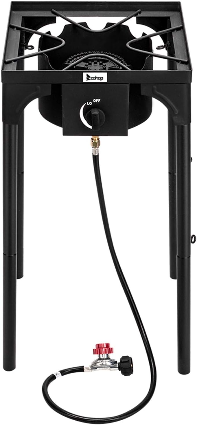 Ochine Propane Burner Stove Gas Cooker Outdoor Stove High Pressure Propane Gas Cooker Portable Cast Iron Patio Cooking Burner with Detachable Legs Great for Camping, Patio, or RV