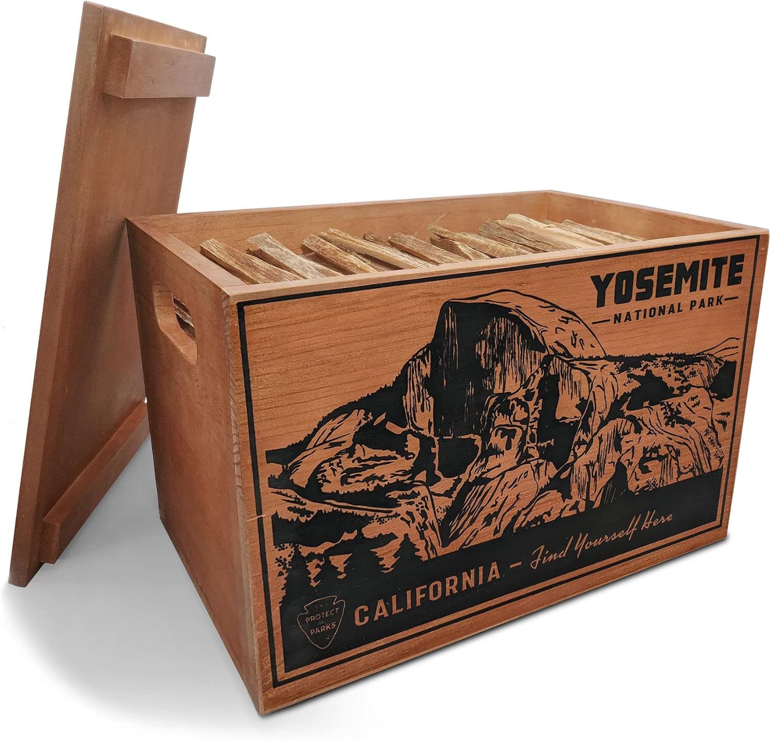 Betterwood Products 04405 Fatwood All-Natural Resin Firestarter in Wooden Crate for Refilling or Home Decorating, Yosemite, 13 Pound