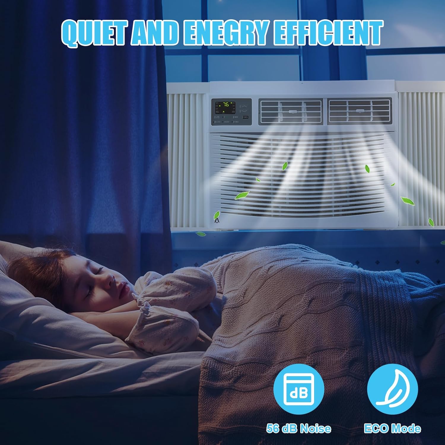 12,000 BTU Smart Window Air Conditioner - Wi-Fi Enabled - Cools 550 Sq.Ft - Ultra Quiet & Energy Efficient - Includes Remote & Easy Install Kit (115v/60Hz)