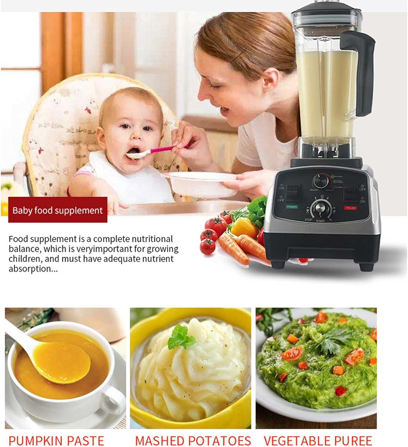 Compact Portable Blender 2l Professional Countertop Blender with Automatic Cleaning Function Strong Power Adjustable Speed Used Personal Blender for Milkshakes and Smoothies