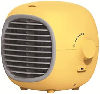 Portable Air Conditioners Fan – Evaporative Air Cooler Cooling Fan with Stepless Speed Regulation, Personal Table Air Conditioners Fan for Bedroom Office Camping (Color : Yellow)