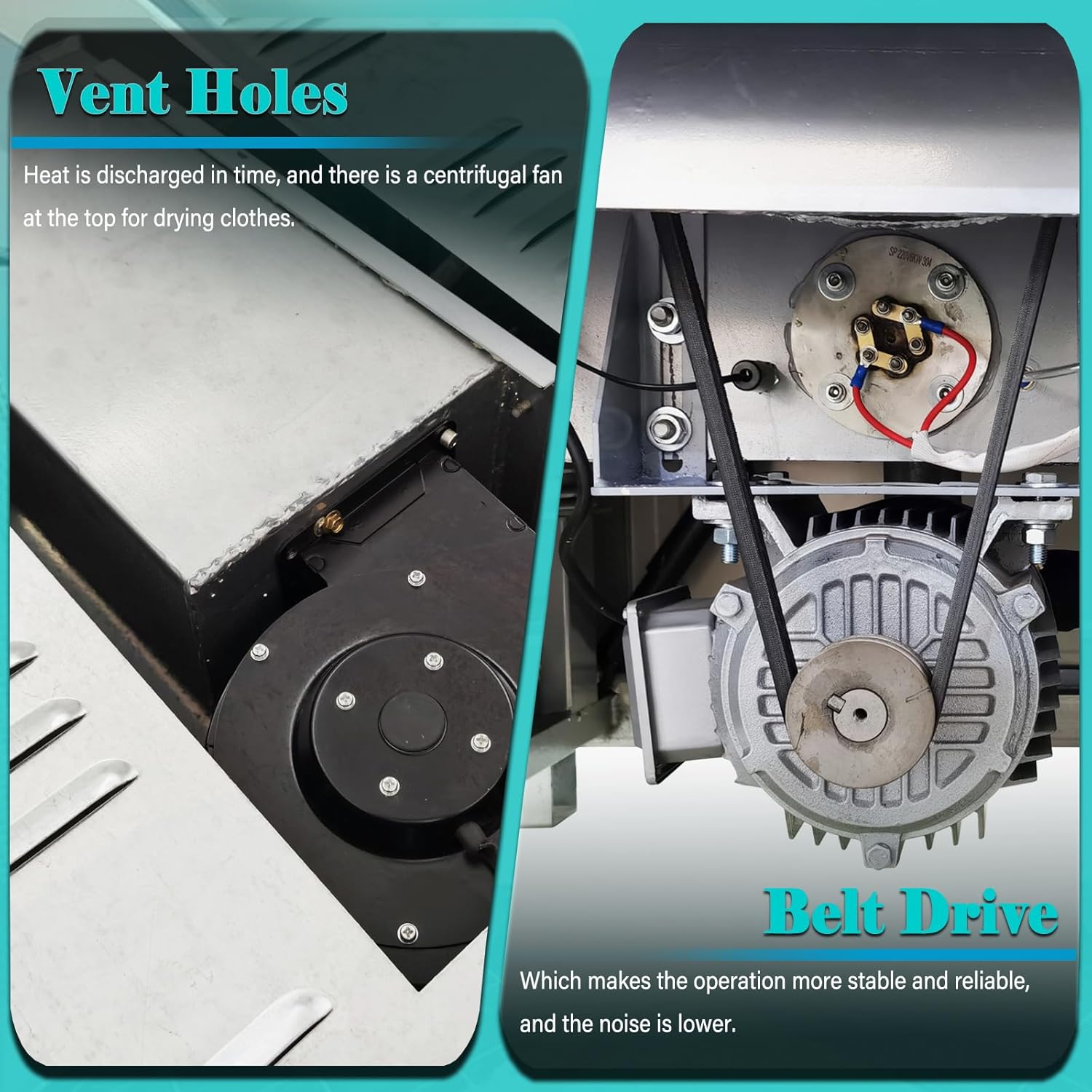 Combination Washer Dryer Automatic Washing Spinning Drying Combo Machine All-in-one Laundry Washer Dryer Extractor Machine 44LBS Capacity Washer Extractor Dehydrator 2.2KW 220V 3PH 60HZ