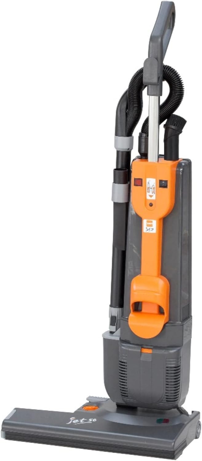 Taski Jet 50 Professional Upright Vacuum Cleaner, Dual Motors Provide High Suction Power with Filtration and Dust Bag, 20-Inch Wide Deck (50-cm), 33-Foot Long Cord
