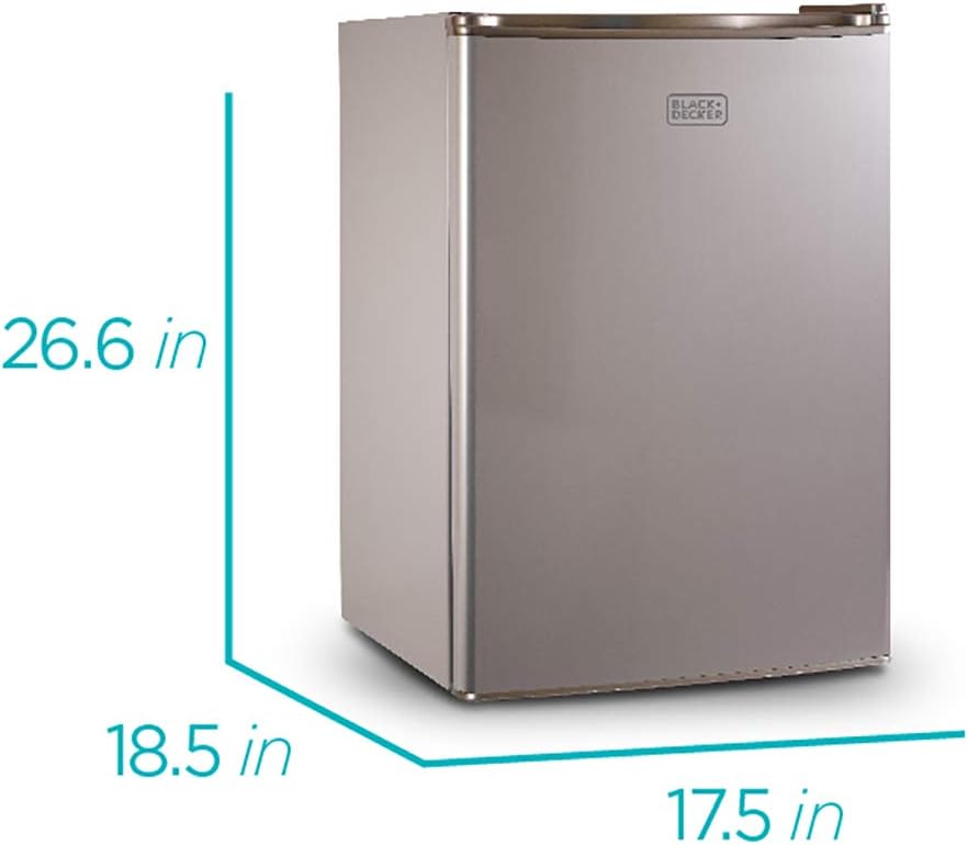 BLACK+DECKER BCRK25V Compact Refrigerator Energy Star Single Door Mini Fridge with Freezer & COMFEE' EM720CPL-PMB Countertop Microwave Oven with Sound On/Off