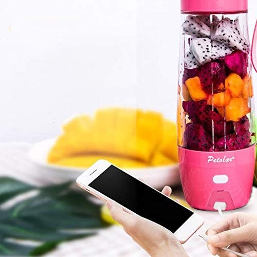 Cup Smoothie Maker, Mini USB Rechargeable Juicer Blender with 4 Stainless Steel Sharp Blades,430ML Capacity 100W Personal Smoothie Maker. Portable, A