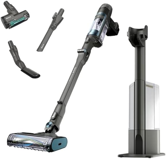 Sharks Cordless Stick Vacuum Cleaner with Auto-Empty System, Bagless Lightweight Design, Adjustable Suction, HEPA Filtration, 380W Power, Black