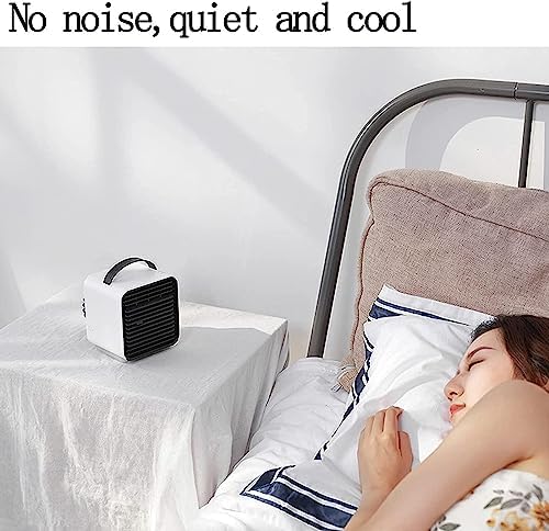 Portable Air Conditioner Fan, Rechargeable USB Air Conditioner Fan, Personal Mini Evaporative Air Cooler with 3 Speeds, Quiet Air Cooler Fan, for Home Office (Color : Pink)