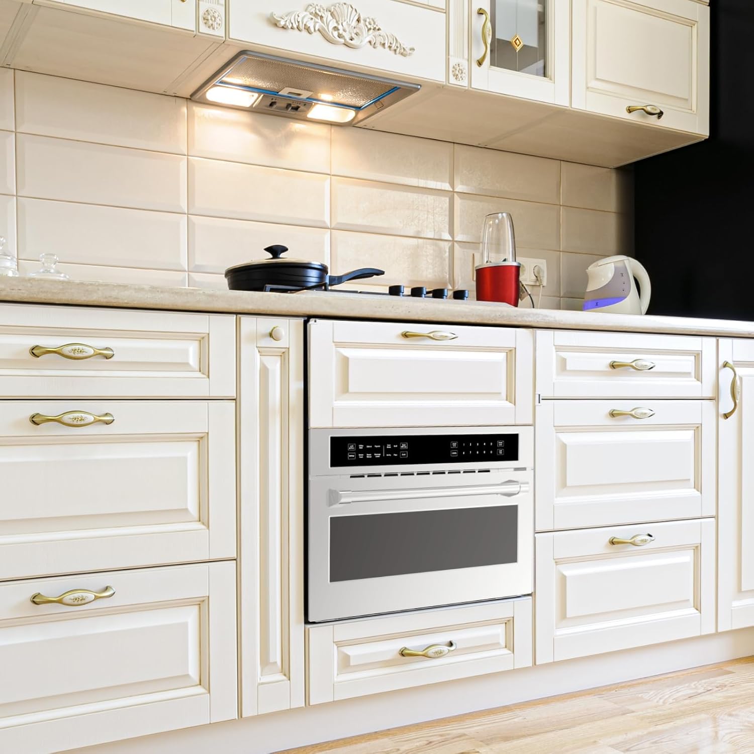 30 in Microwave Convection Oven, 1700W Microwave Oven with Air Fryer & Drop Down Door, 1.6 Cu Ft Wall-Mounted Wall Oven, Safety Lock, Touch Control, Versatile Cooking Functions