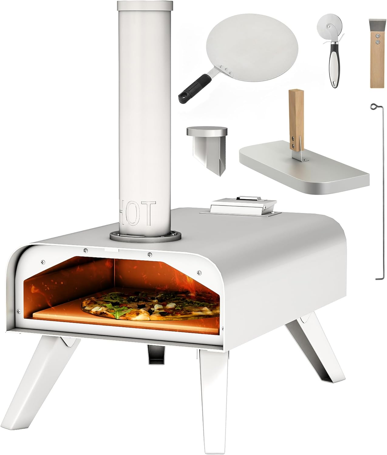 GOOBED Outdoor Pizza Oven Wood-Fired, 12