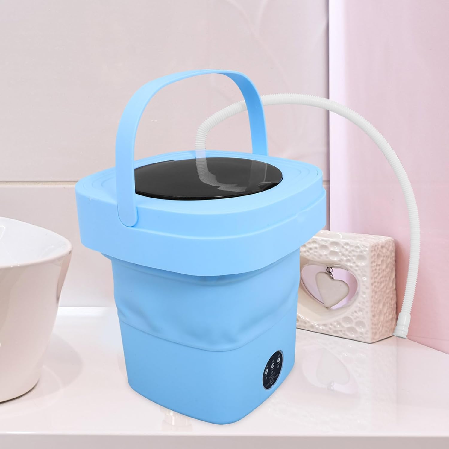 Portable Mini Washing Machine Compact Folding Design Capacity Wash -dry for Travel Dorm and Home Use for