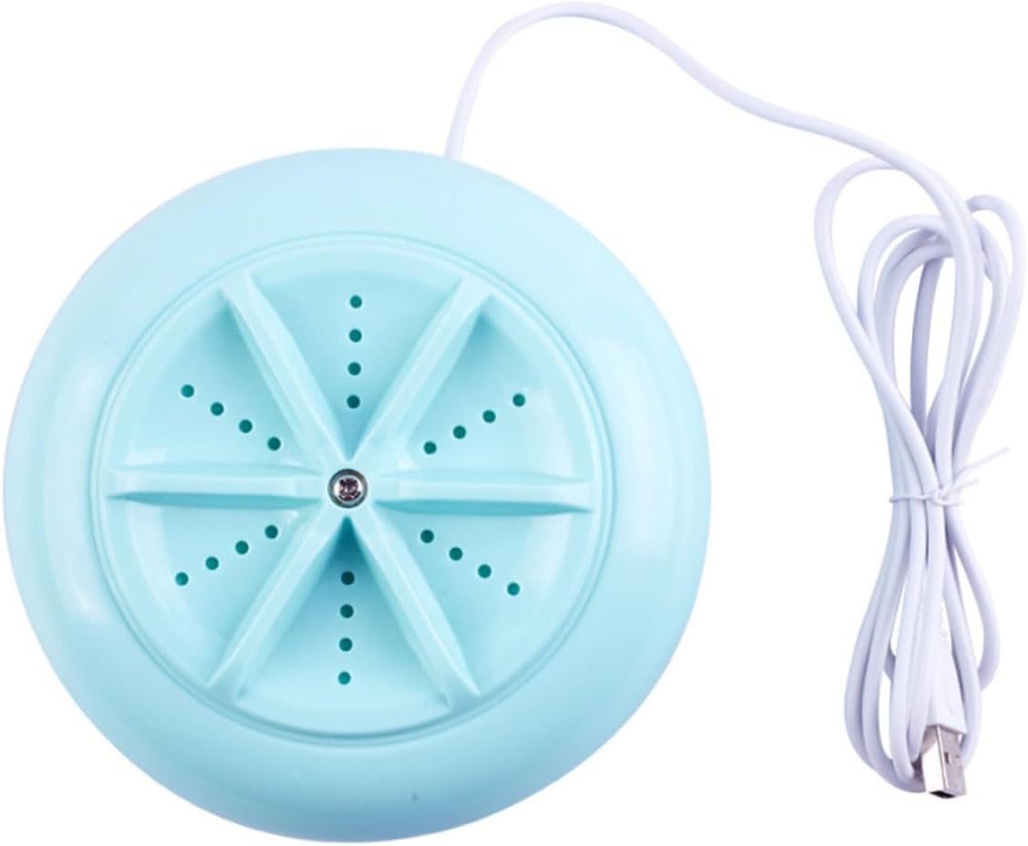 Portable Mini Washing Machine with Strong Turbine Compact Household Washer for Travel and Home Use for Clothes Socks and Underwear Blue with Barrel