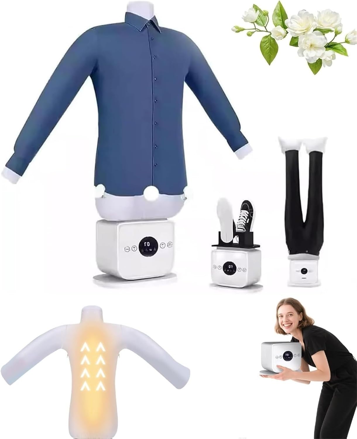 Inflatable Ironing Machine, 5 Minutes Quick Ironed Dry, Hands Free Smart, Custom Heat & Timer Settings, For All Size of Shirts