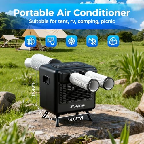 Portable Air Conditioner, 3300BTU Compact Air Cooler,Tent Air Conditioner for Van Life, Camping Tent, Outdoor, Office