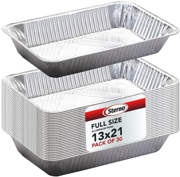 Sterno Aluminum Foil Pans, Full Size, Large Disposable Foil Trays (21