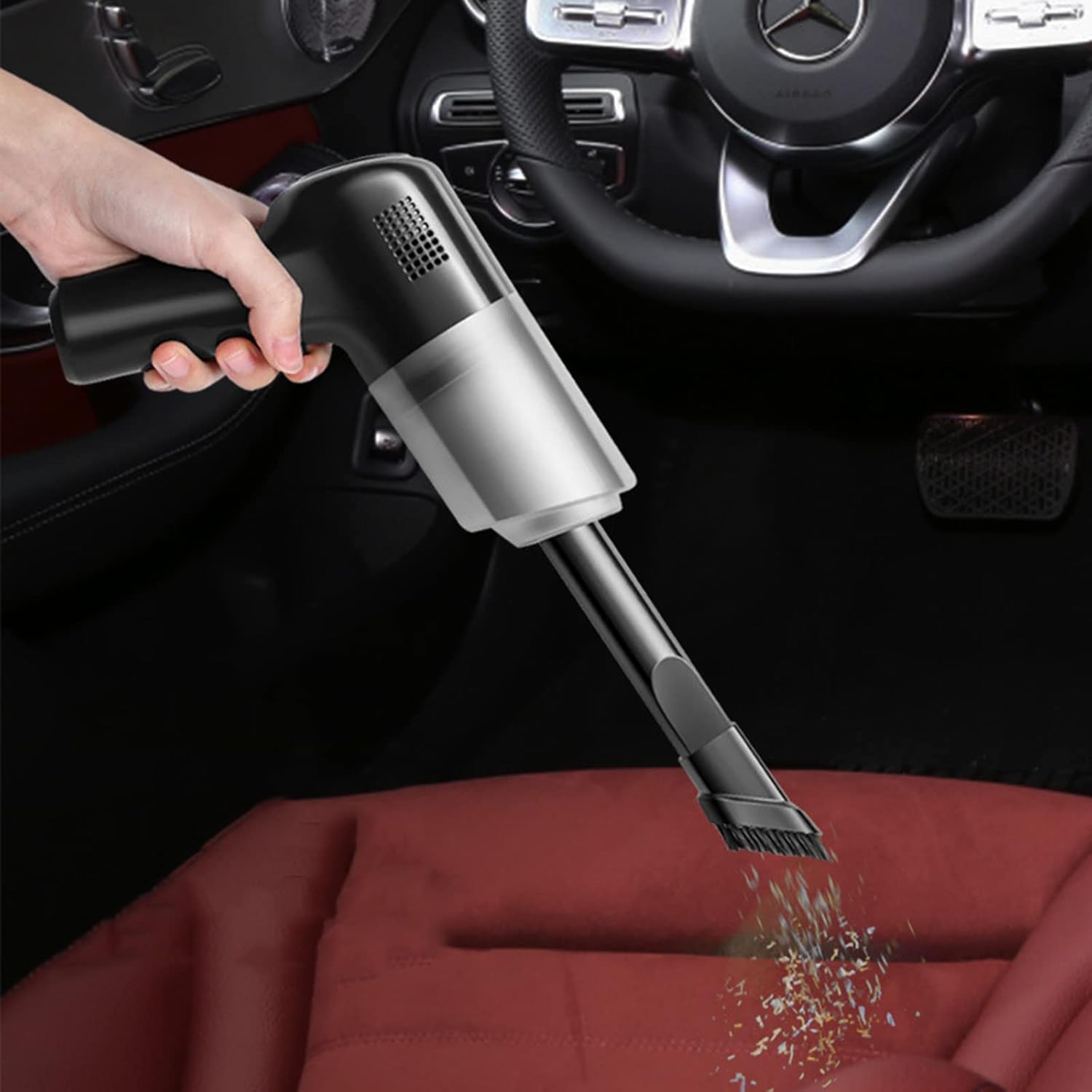 13000PA Rechargeable Car Vacuum Cleaner, Portable Handheld Vac with Powerful Suction Light Weight Wet and Dry Handheld for Home, Office, Car and Pet,Black