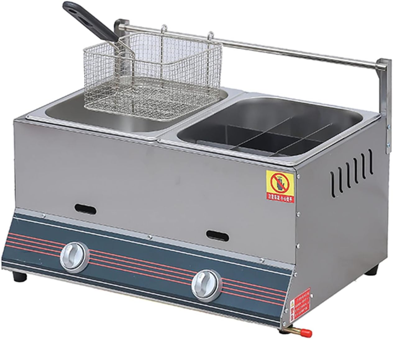 Professional Propane Commercial Deep Fryer,restaurant Fast Food Restaurant Double Tank Stainless Steel Countertop Lpg Gas Deep Fryer,outdoor Fryers With Basket And Lid,deep Fryer for French Fries