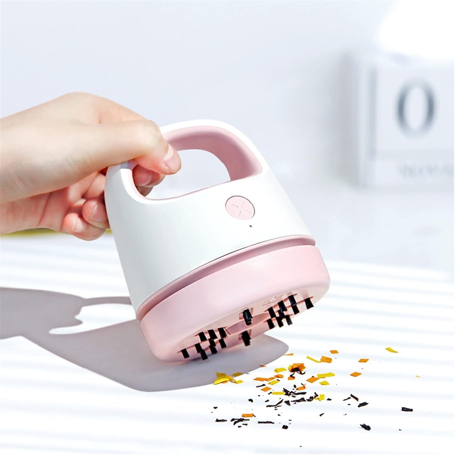Robot Vacuum tikom Dust Vacuum Cleaner Table Robot Cleaning Wireless Portable Handheld Sweeper for (Color : Pink)
