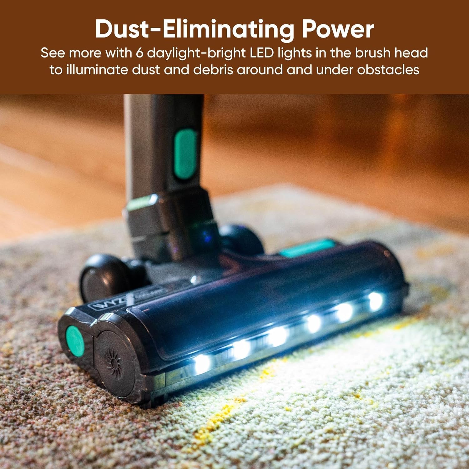 Wyze Cordless Vacuum Cleaner with 20000Pa Powerful Suction, Lightweight Stick with HEPA Filter, 300W Powerful Brushless Motor, 40mins Runtime in Eco Mode, for Home Hard Floor Carpet Pet Hair