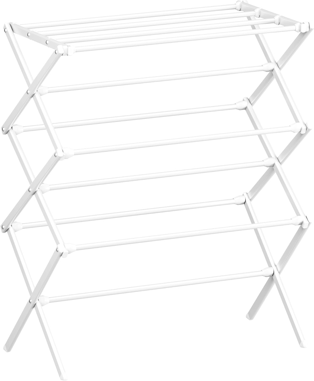 Homeiju Foldable Clothes Drying Rack for Laundry, Heavy Duty Drying Rack Clothing, Collapsible Folding Laundry Dryer, Easy Assembly, Space Saving Household Indoor Outdoor Use, White