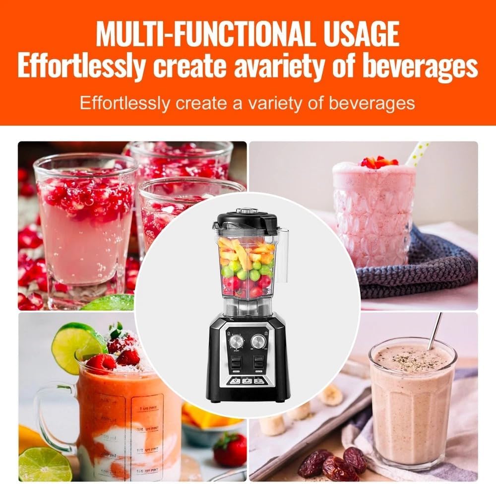 2L Smoothie Blender Professional Countertop Fruit Juicer Smoothie Shakes