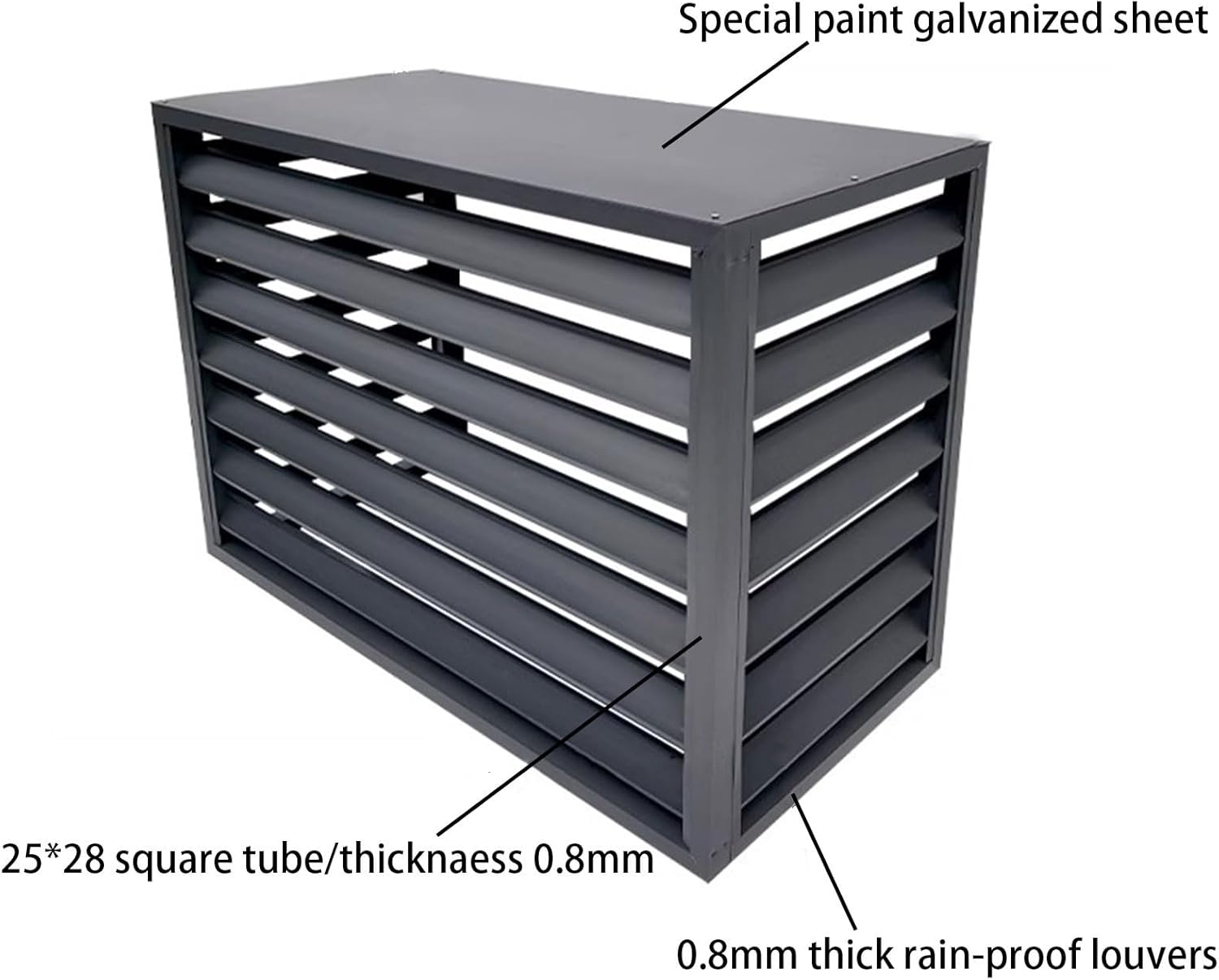 Decorative AC Cover for Outside Unit in Window Plant Stand Aluminum Alloy Outdoor Privacy Screen Hide Air Conditioner Shutters (Color : Brown, Size : 1.5P)