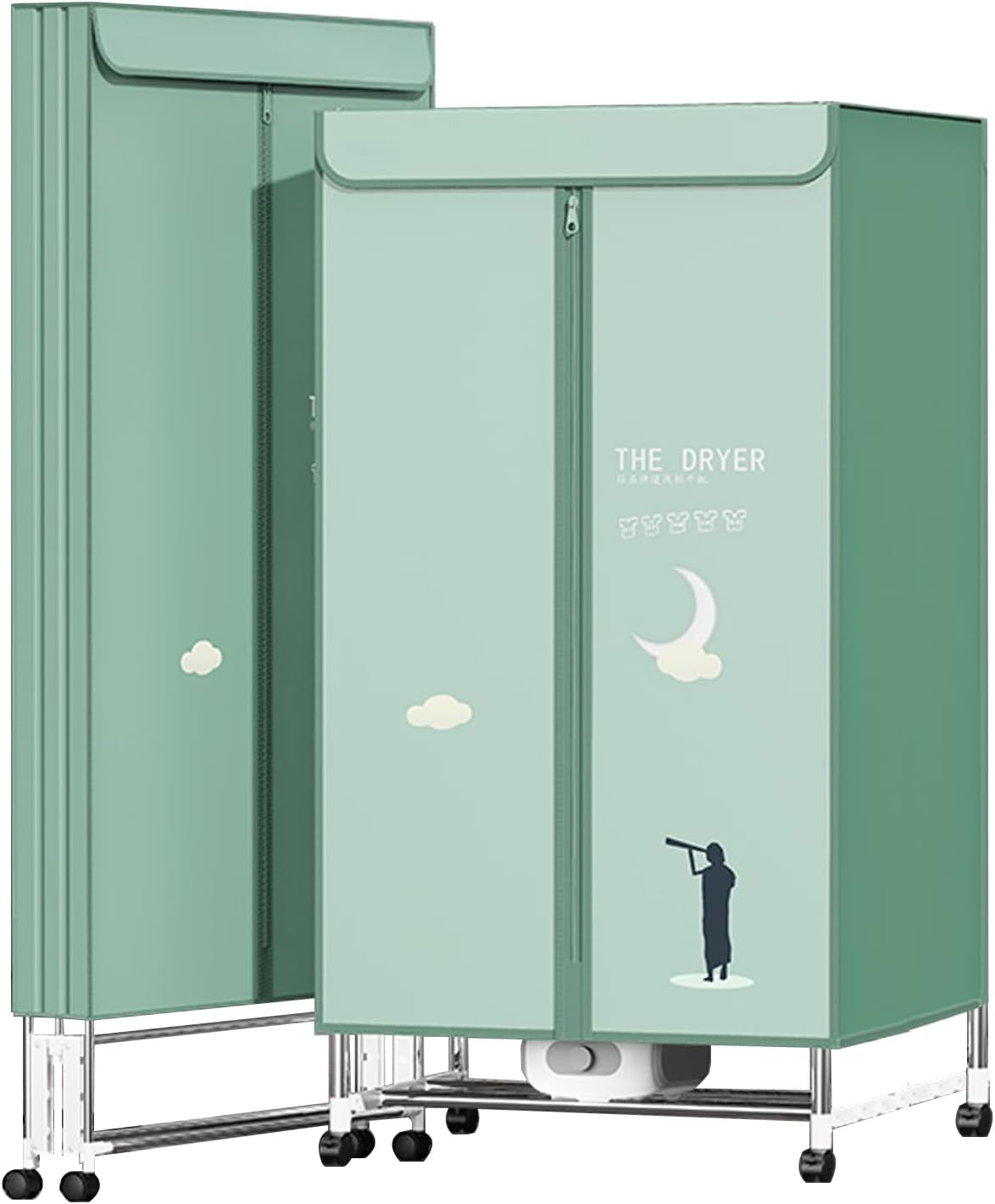 Ddryer for Apartments with Timer,Heated Clothes Drying Rack,Heated Clothes Airer with Cover,2-Tier Indoor Foldable Electric Clothes Airer Drying Rack,for Families,Dormitories 1 M