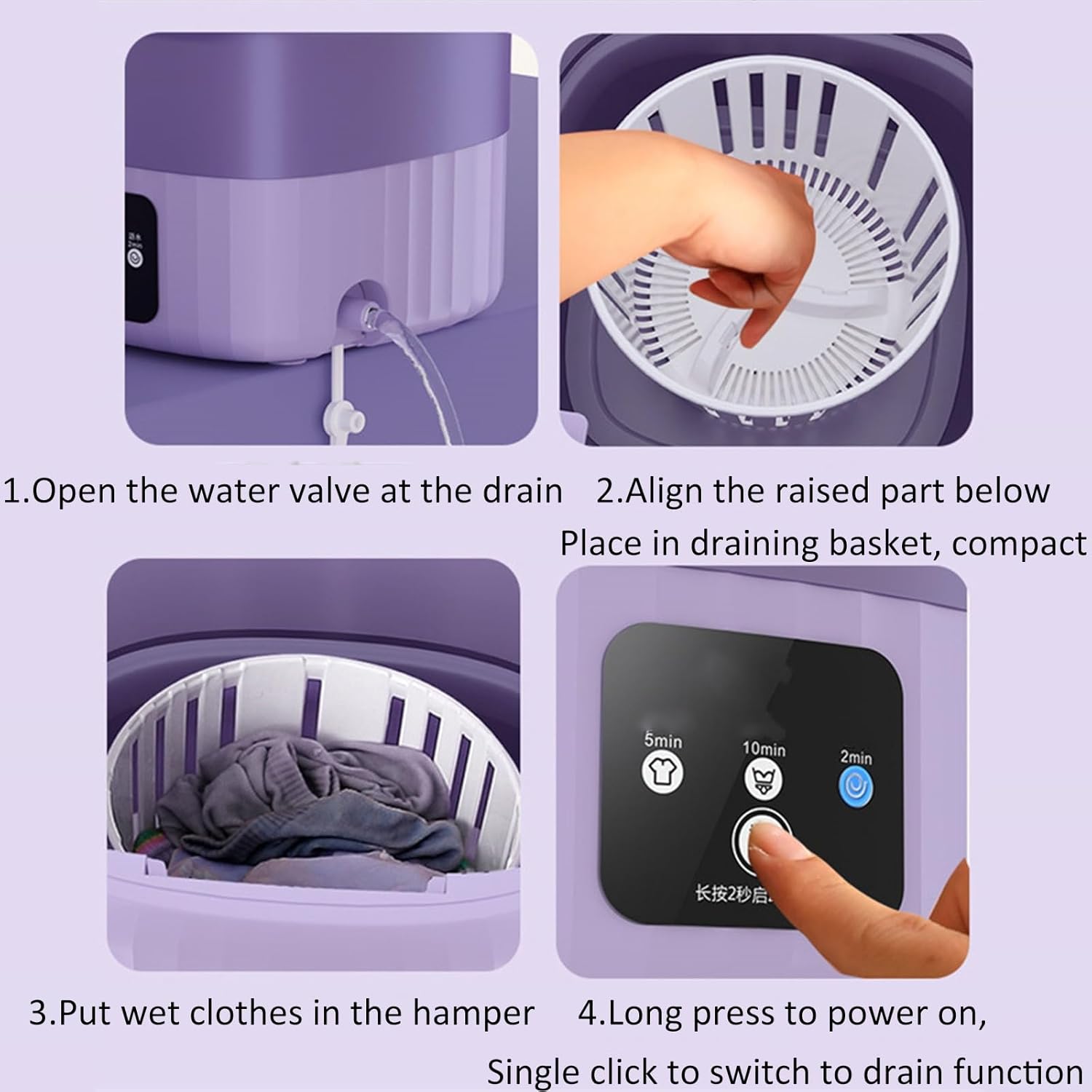 Portable Washing Machine, High Capacity Mini Washing Machine Foldable, with Soft Spin Dry for Socks, Baby Clothes, Towels, Delicate Items (Color : Green)