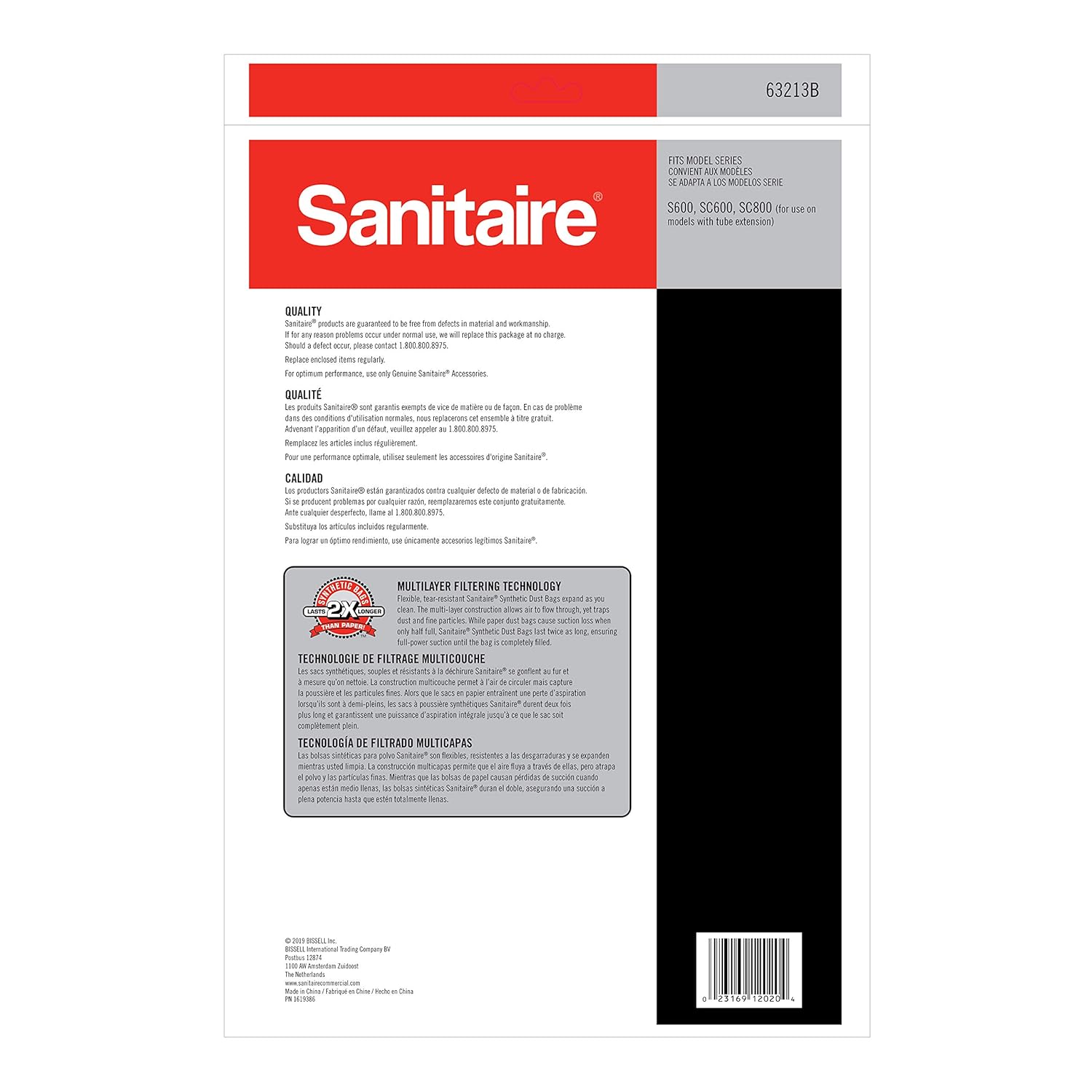 Sanitaire TRADITION Upright Commercial Bagged Vacuum (SC684G Red) + 5PK ST Style Sanitaire Vacuum Bags
