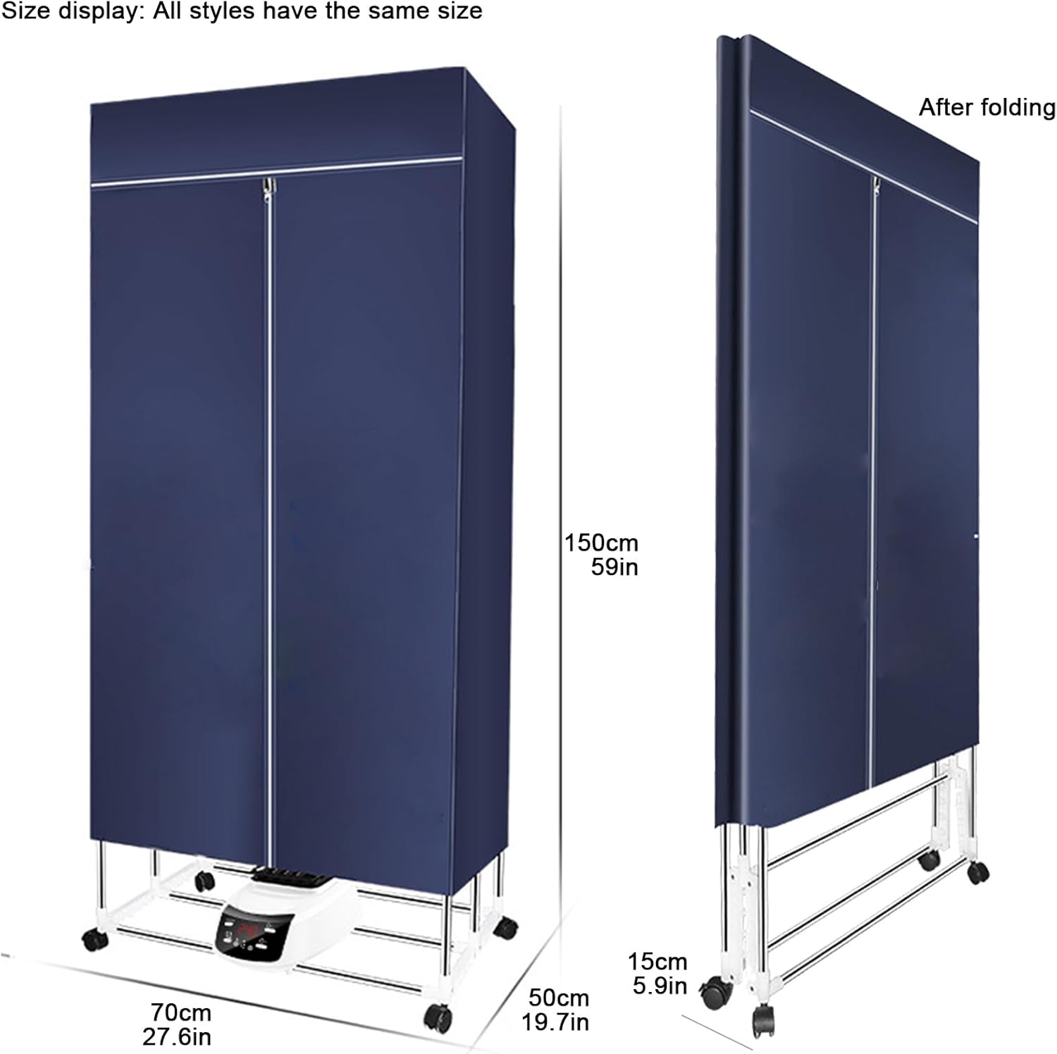 Electric Portable Clothes Dryer,2000W Large Capacity 1/2-Tier Heated Clothes Airer with Cover,Foldable with Overheat Protection,Electric Clothes Drying for Apartments,Families,Dormitories Style-5