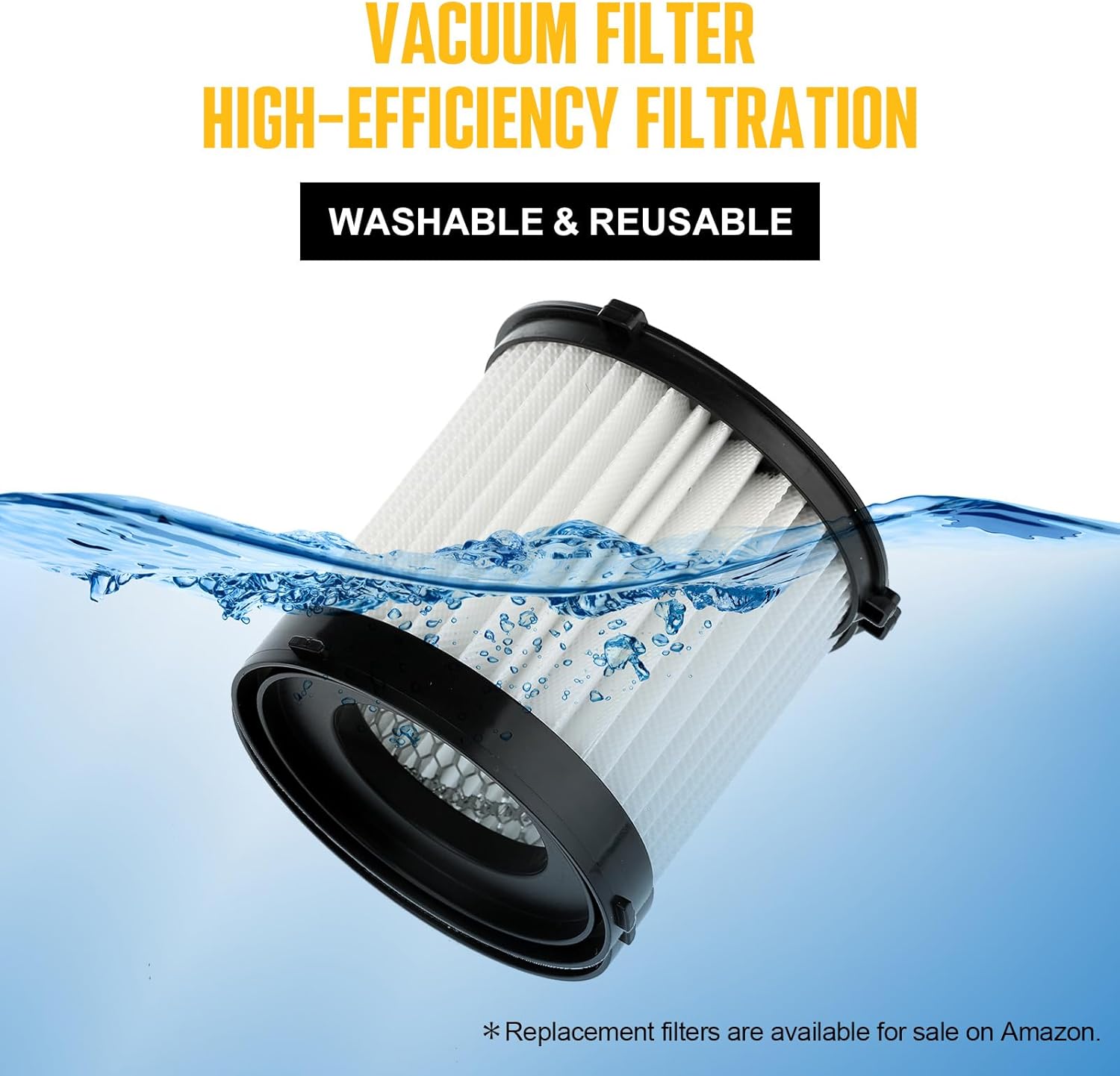 20V Cordless Vacuum Cleaner-Wet/Dry Shop Vac,2.6 Gallon Capacity,Compatible with DeWALT Batteries (Bare Tool - No Battery & No Charger),Ideal for Cleaning Car,Home Spaces,and Workshops RCSV-20