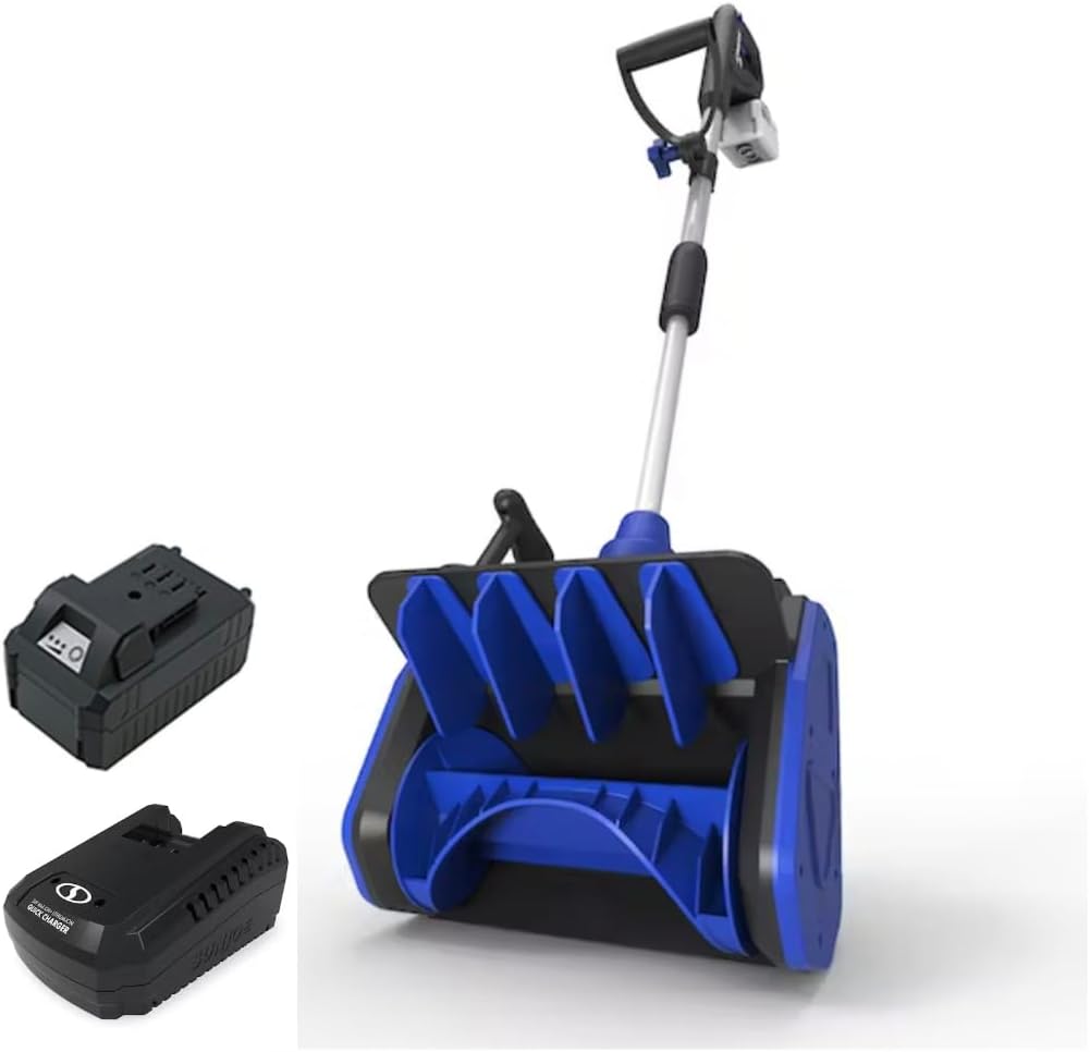 Snow Joe 24V-SS13.5-XR-SJB | Cordless Battery Snow Shovel Kit | 13.5 Inch | 24-Volt | W/ 5.0-Ah Battery & Charger | Directional Control (Renewed)
