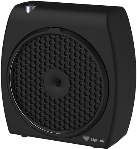 LightAir LAMINIBL3 Black Cellflow Compact Tabletop, Quiet and Portable Mini Air Purifier for Bedroom, Bathroom, Living 210 Sq.Ft, Removes Airborne Viruses, Mold, Smoke & Dust, Rooms up to 215sq ft