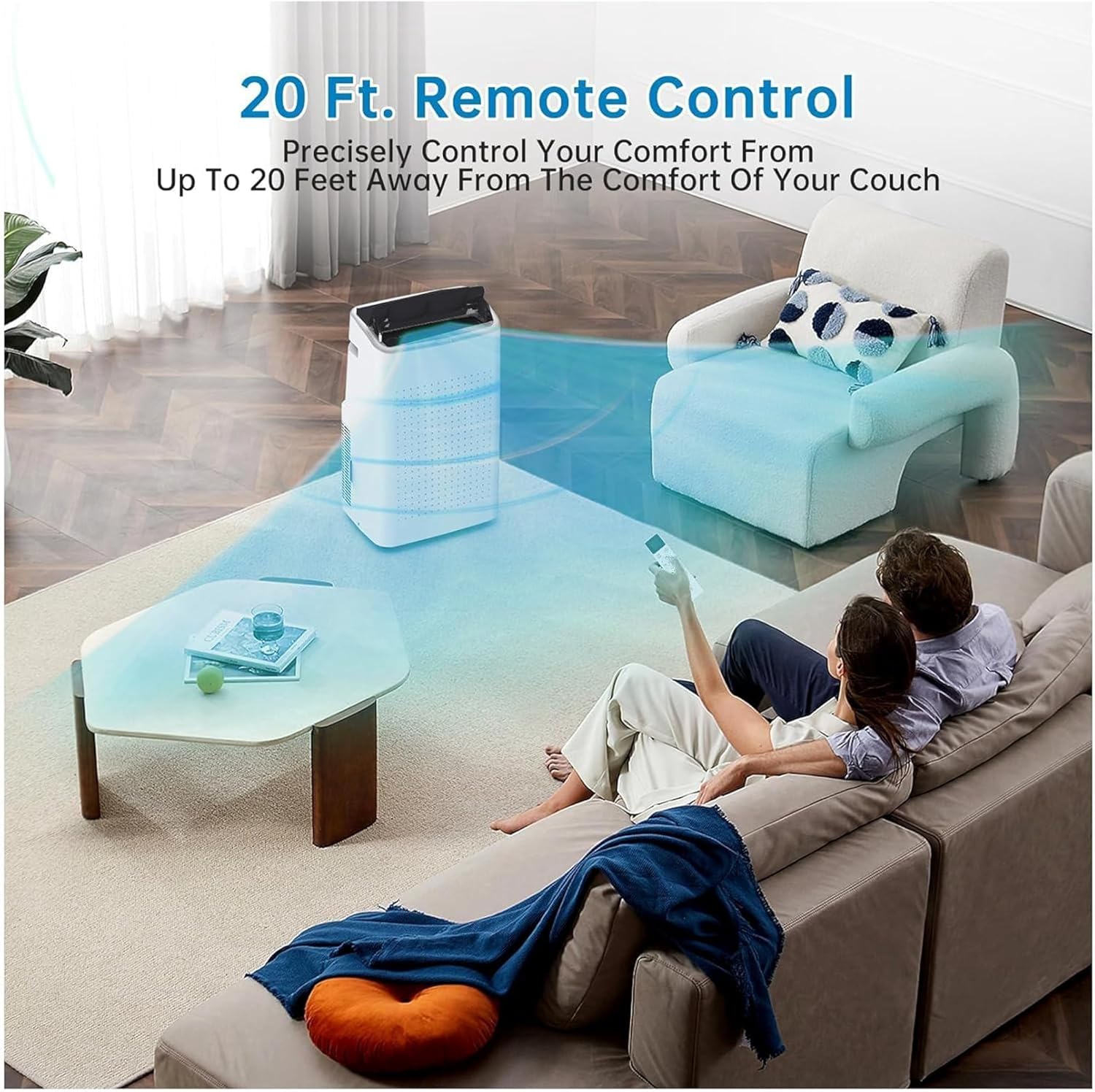 14,000 BTU Portable Air Conditioner, 3-In-1 Free Standing AC With Remote Control, Window Vent Kit, 3 Fan Speeds, 24H Timer, Garage Cooling System, Smart Home Integration