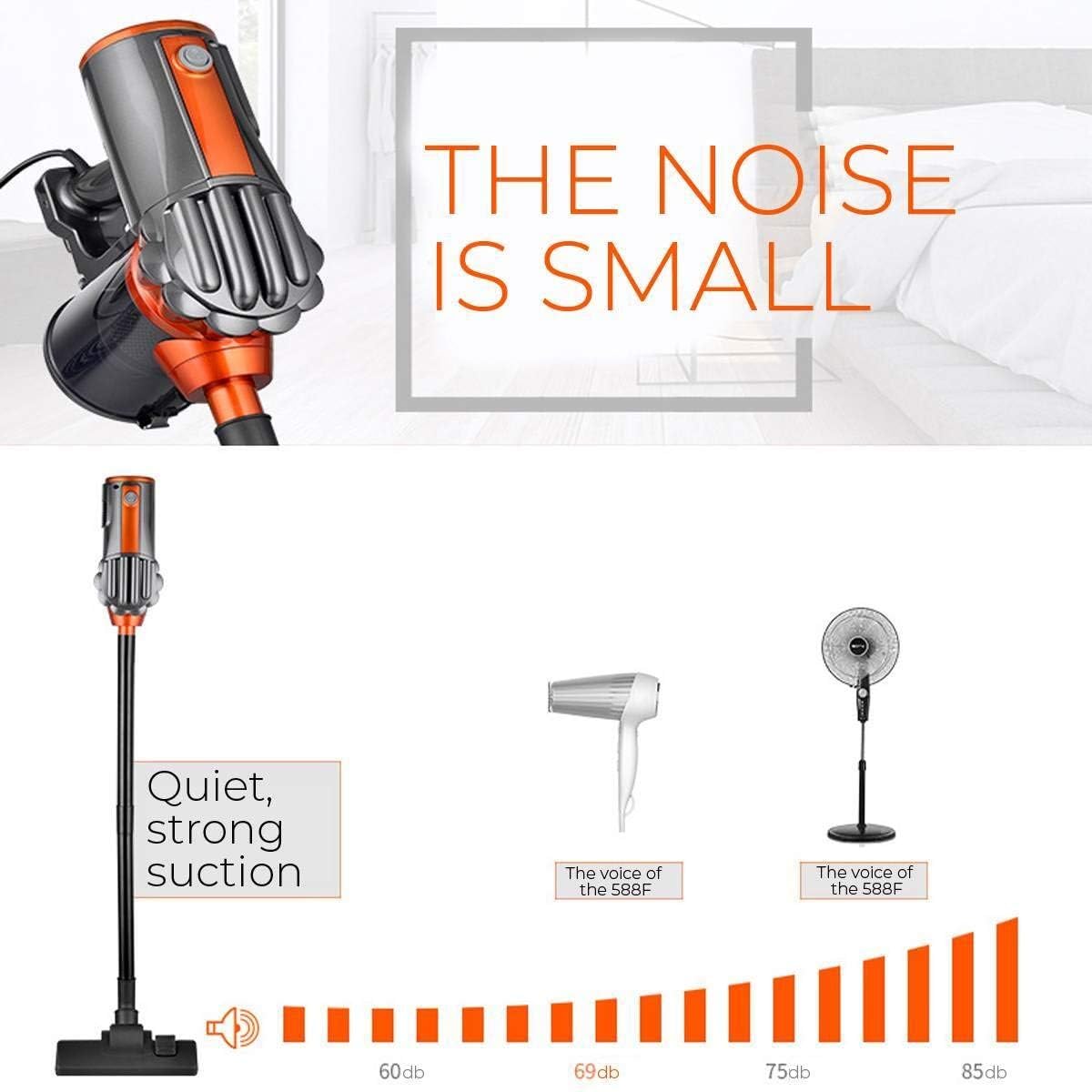 Hand Held Vacuum, Household Vacuum Cleaner,Portable Low Noise Vacuum Cleaner, Handheld Dust Collector Aspirator