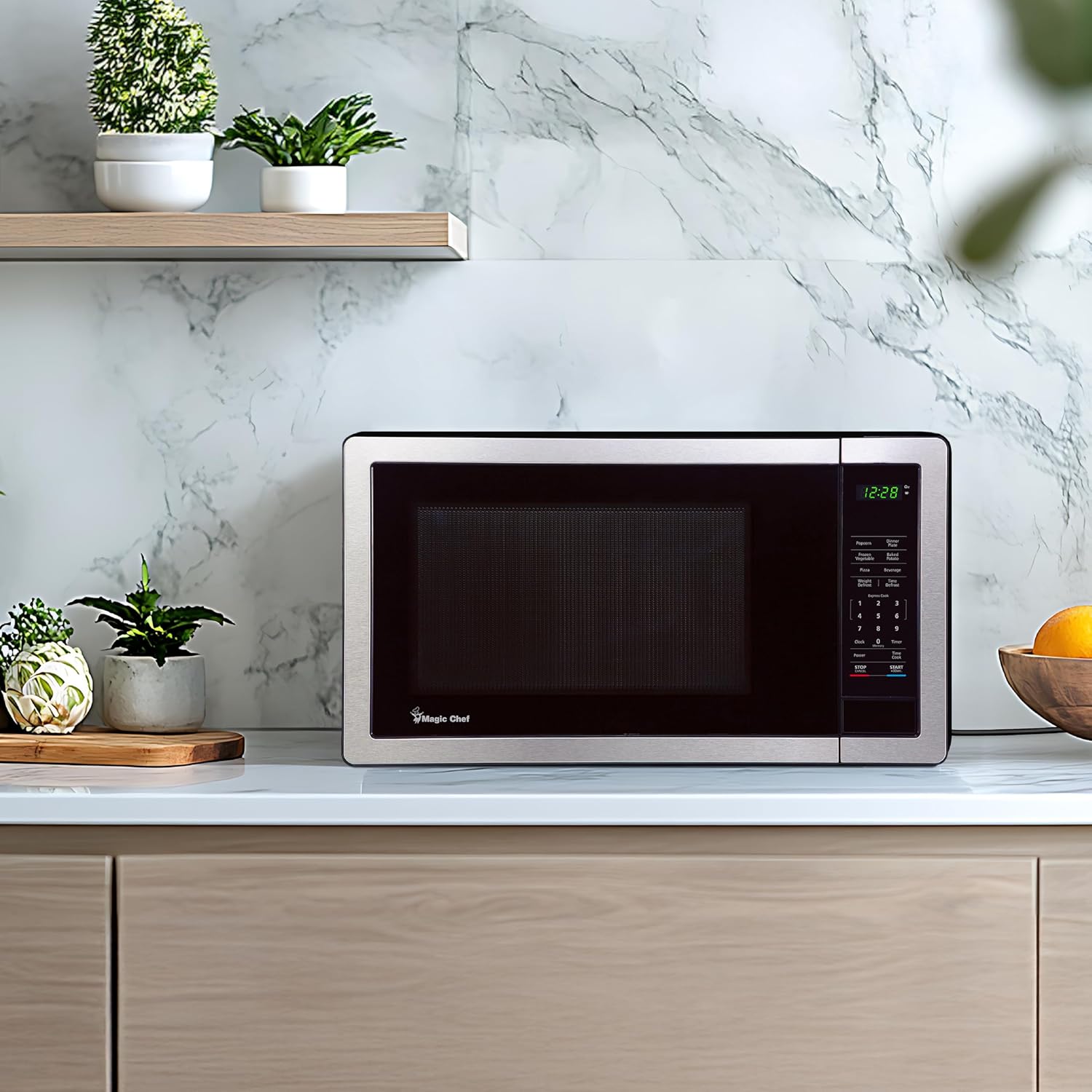 1.1 cu. ft. Countertop Microwave in Stainless Steel with Digital Touch