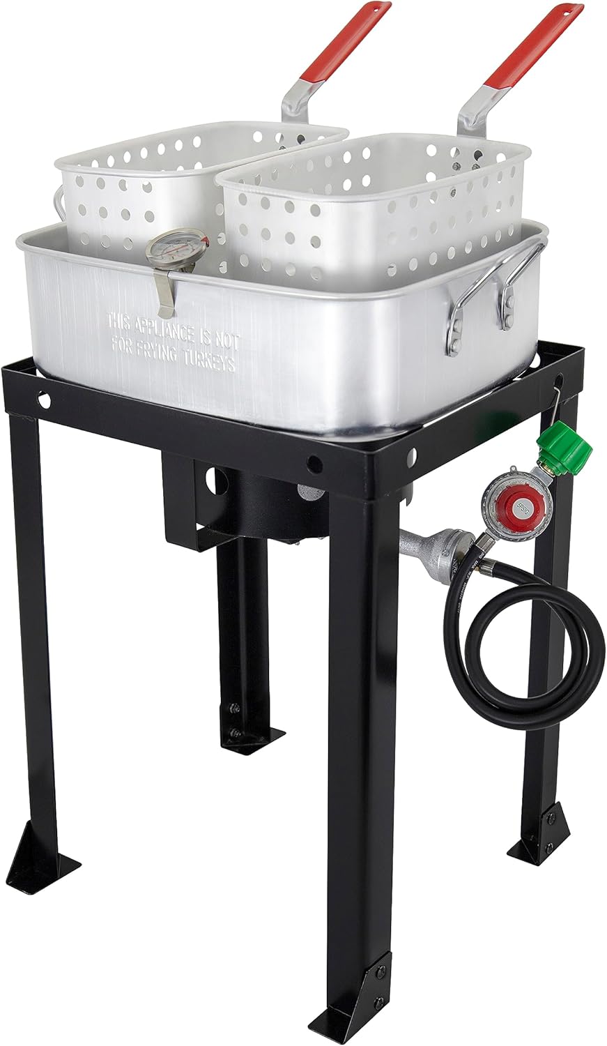 Chard Double Basket Outdoor Fish and Wing fryer, 18 quart, Black